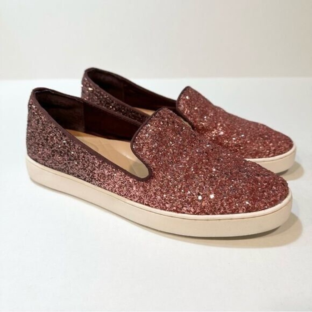 Birdies The Swift Rose Sparkle Slip On Sneaker Pink Glitter Ombré, Size 8